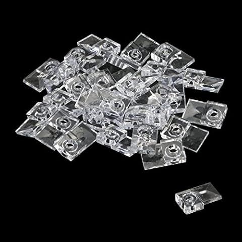 Tighall 30 Pack Adjustable Plastic Mirror Holders Mirror Clip with Screw and Anchor Glass Retainer Clips Kit Mirror Hanging Kit for Fixing Mirror Cabinet Door, Clear, 0.85"×0.5"×0.27" Cover