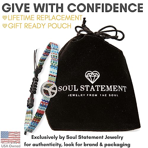 Boho Colorful Woven Cloth Surfer Bracelets with Peace Sign Charm - Adjustable Sizing, Converts into Anklet or Bracelet, Stackable - Dainty Beaded Bracelets and Anklets for Women Waterproof - Trendy Summer Jewelry4