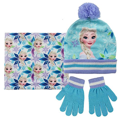 FROZEN Set 3pezzi Cappello con Pon Pon Scaldacollo...