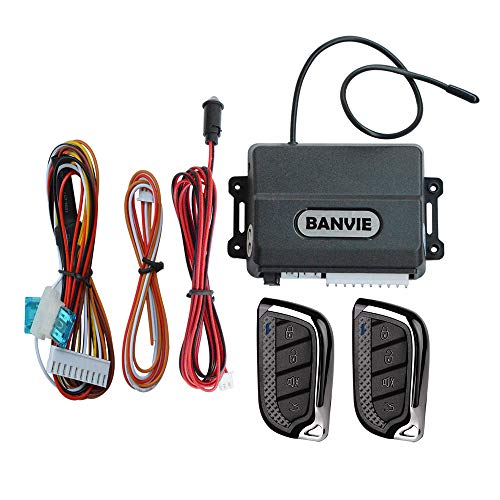BANVIE Car Keyless Entry System, Car Central Power Door Lock with 4 Button Remote Control Transmitter, Electrical Anti-Theft installations for Vehicles