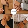 SAGA GIOIELLI® Bracciale Uomo Donna con Pietre Naturali Occhio di Tigre Onice Nero Opaco Malachite – Set 2 Bracciali Elastici – Perle da 8mm – Energia, Protezione e Stile Elegante - Regalo (1) #4