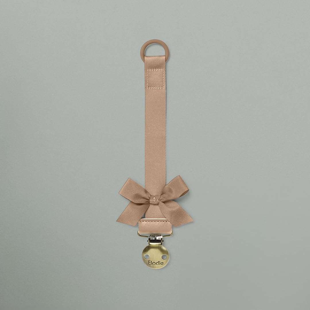 Elodie Details Confezione da 2 Catenelle Porta Ciuccio in Tessuto e Clip in Acciaio Inossidabile, per Bimbo e Bimba, Anello Universale in Silicone - Powder Pink/Soft Terracotta - 5