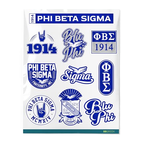 Calcomanías adhesivas Phi Beta Sigma para vasos y portátiles impermeables, juego de 10 piezas 3