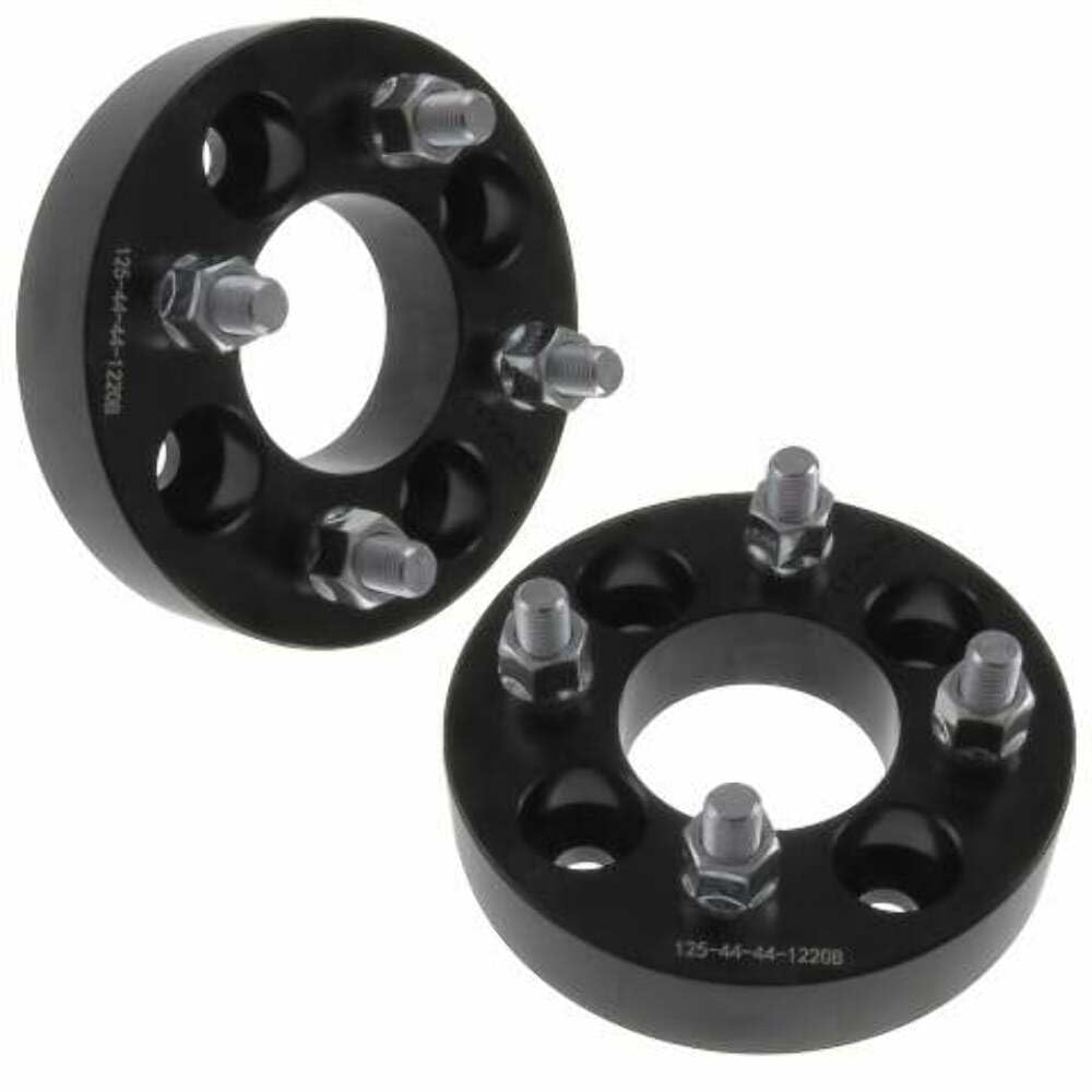 1" Golf Cart Wheel Spacers - Wider Stance, Increased Clearance, Fits EZ GO Fits EZGO Fits Club Car Golf Cart - 1 Inch (25mm), 4x4, 1/2x20 Studs - Pair of 2 - Black