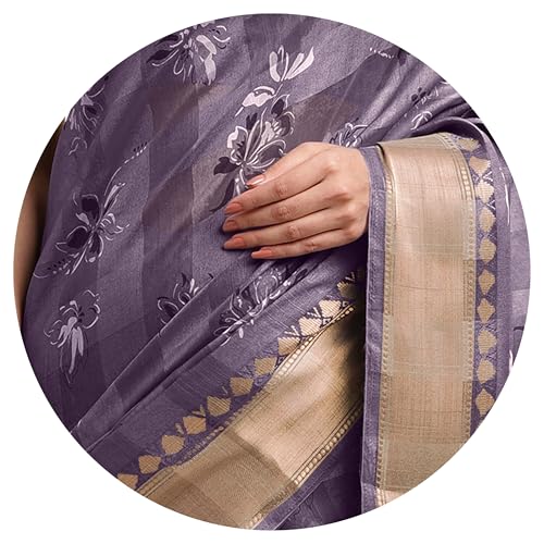 Image of MIRCHI FASHION Women Saree Cotton Blend Kalamkari Printed | Comfortable Office and Regular Daily Use Sari with Unstitched Blouse Piece