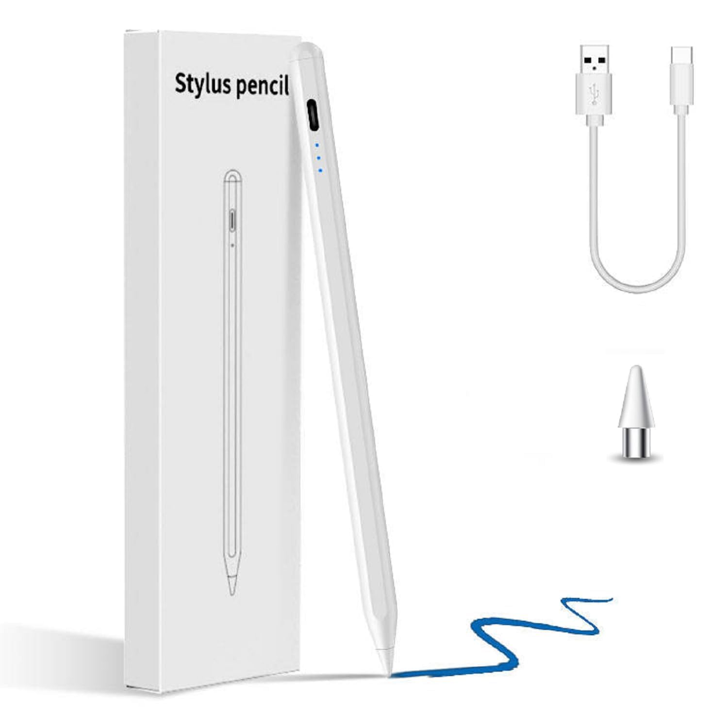 Universal Stylus Pen for Touchscreens, Rechargeable Fine Tip Digital Pen for Writing, Drawing & Note-Taking, Works with Compatible ipad & Android and iOS Devices-image-48