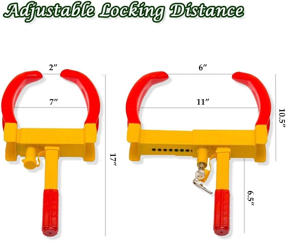 Zento Deals 2 Pack Security Tire Clamp - Premium Quality Heavy Duty Anti- Theft Vehicle Wheel Lock Universal Fit Most Vehicles Trailers SUV ATV’s Motorcycles Golf Cart