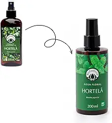 ÁGUA FLORAL HORTELÃ PIMENTA REFRESCANTE PARA QUEIMADURAS E COCEIRAS PÓS SOL 200ML.