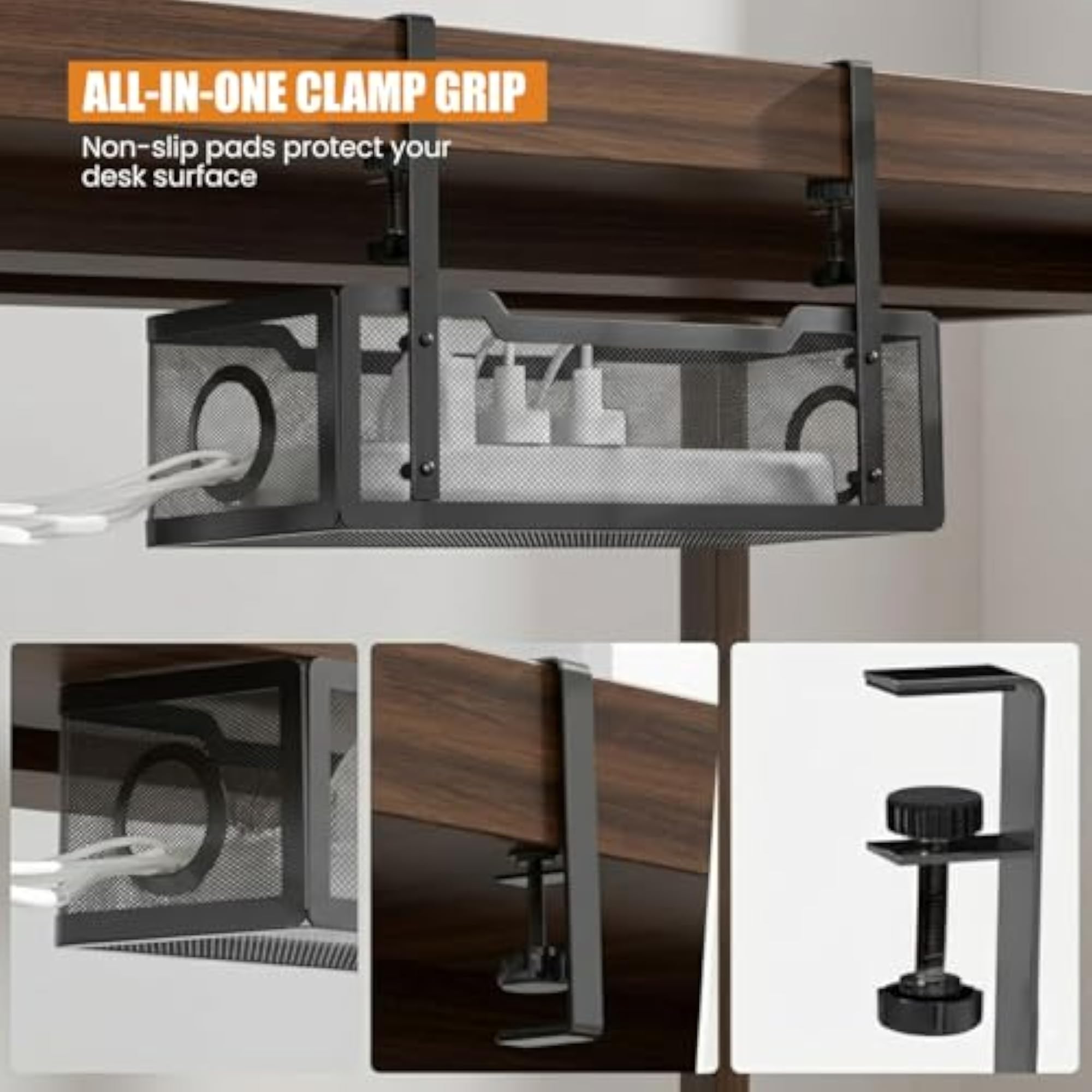 Metal Mesh Under Desk Cable Management Tray