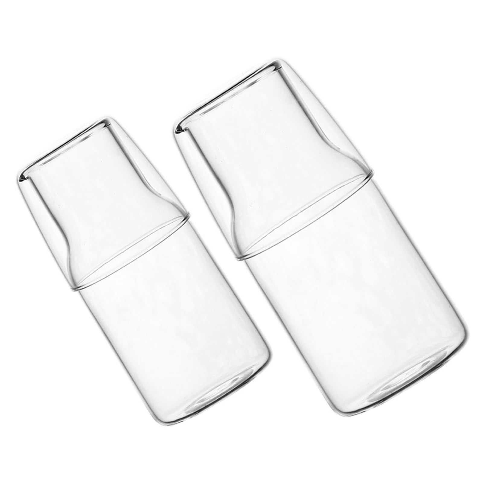 Hohopeti 2 Stück Glaskaraffe mit Großem Fassungsvermögen für Schlafzimmer und Wohnzimmer Langlebige Multifunktions Nachttischkaraffe aus Elegantem Glas