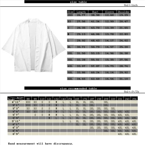 Fashion Japanese Robe Cardigan for Men Women Harajuku Kimonos Yinyang Wolf Splash Ink Yukata Seven Sleeve Shirt (White,3XL,Mens,US,Alpha,Adult,Unisex,3X-Large,Regular,Regular)4