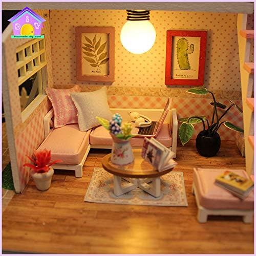Miniatura 3 de Foyucool Kit de casa en miniatura para bricolaje, kit de casa de muñecas con muebles, mini kit de fabricación de casa para adultos a construcción,