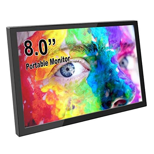 ELECROW Monitor portatile, mini monitor da 8" con altoparlanti integrati e risoluzione 1280 x 800 HDMI Raspeberry Pi Display compatibile con Raspberry Pi 4, laptop, PC, console di gioco