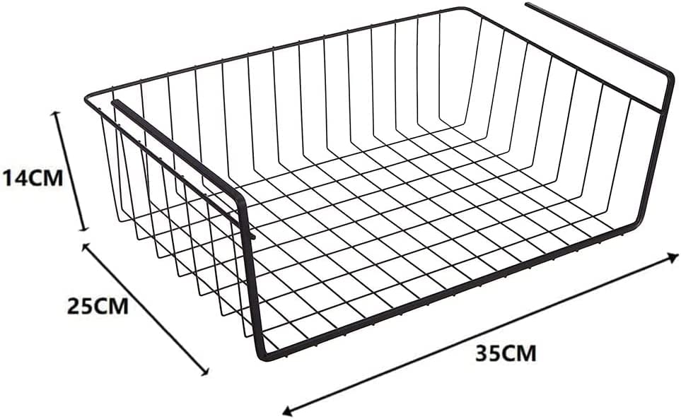 Cestelli Sottoripiano NERO - 2 Pezzi 40 Cm - Organizzatore Per Dispensa, Armadio, Cucina - Ganci Resistente In Metallo - Foto 13