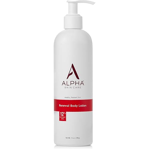 Alpha Skin Care Revitalizing Body Lotion, 12% Glycolic AHA, Simple & Effective Daily Moisturizer with Alpha Hydroxy Acid, Hydrates & Exfoliates for Soft, Smooth Skin, Anti-Aging, 12 Oz