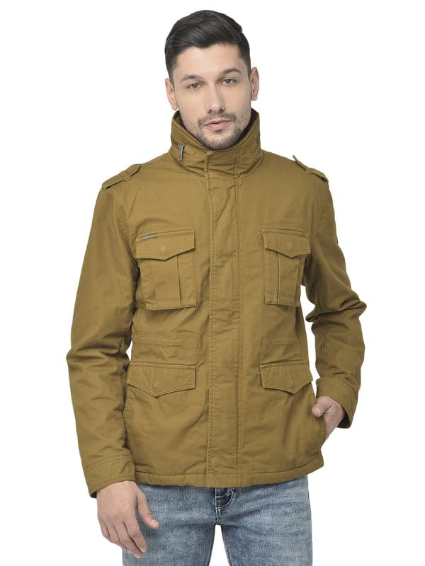 Image of Woodland Men Long Sleeves Open Front Regular Fit Polyester Standard Length Jackets