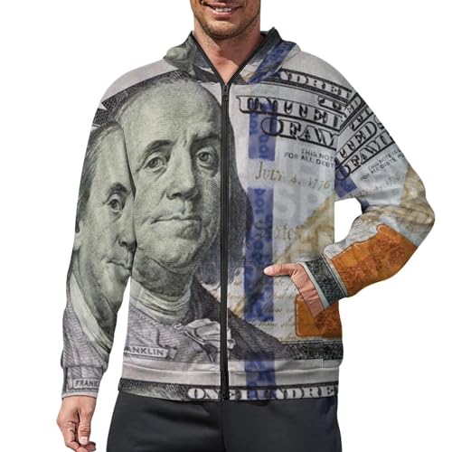 100 Dollar Bill Sports Hoodie Adult Sweaters Sports Tops Lightweight Shirts Zip Jackets2