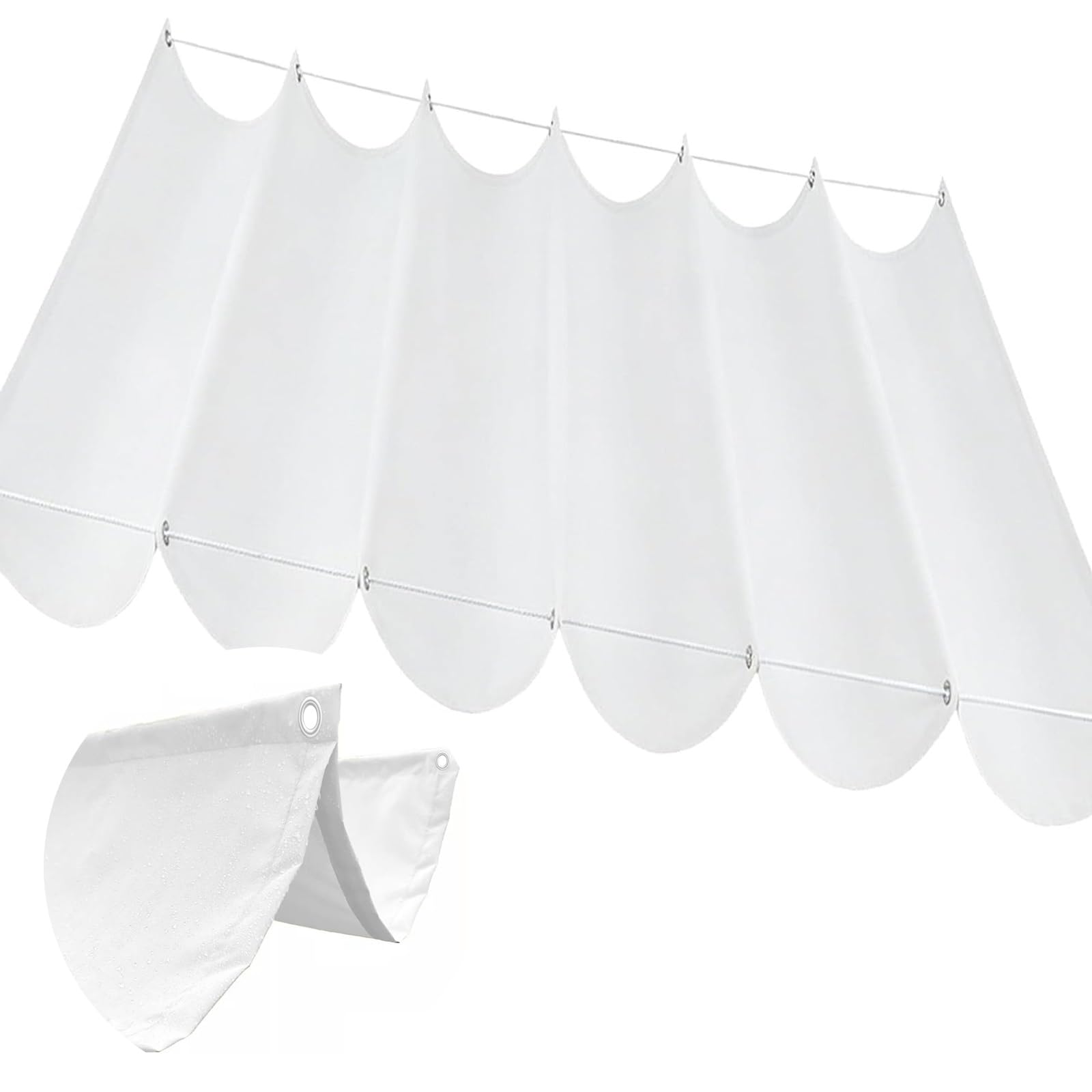 Voile ombrage filet d'ombrage blanc rétractable 160x850 protection UV