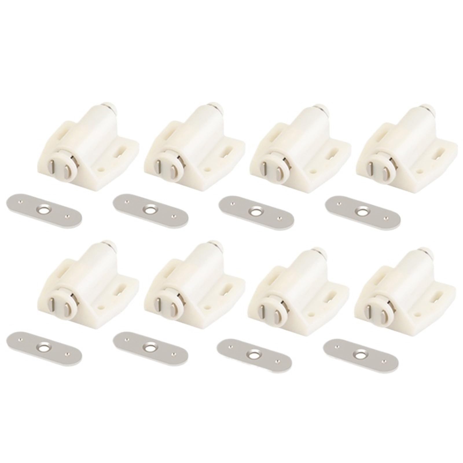 ZUXWUX Cabinet Push Latch Cabinet Catches Invisible Furniture Door Stopper Rebounder Cupboard Wardrobe Hardware(White- 8PCS)