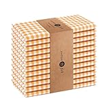 Native Fab Gingham Cloth Napkins, Set of 12, 16x16 Inches, 100% Cotton, Checkered Fabric, Soft, Washable Table Linen, Ideal for Weddings, Outdoor Picnic, Family Meals, Spring, Easter, Yellow & White
