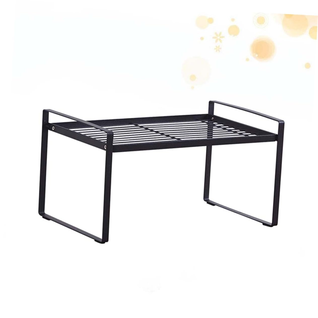 COLLBATH Wrought Iron Layered Storage Rack for Kitchen Multi Pot and Seasoning Bottle Organizer Elegant Black Design User Friendly with Smooth Finish for Home and Restaurant Use