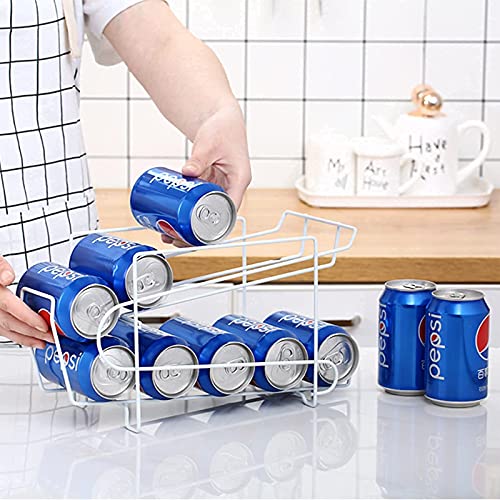 Povinmos Soda Can Rack Beverage Dispenser, Can Organizer Holds Up To 10 Cans For Refrigerator, Kitchen Cabinet Or Pantry-Dispenser 10 Standard Size 12Oz Soda Cans Or Canned Food #TOP5