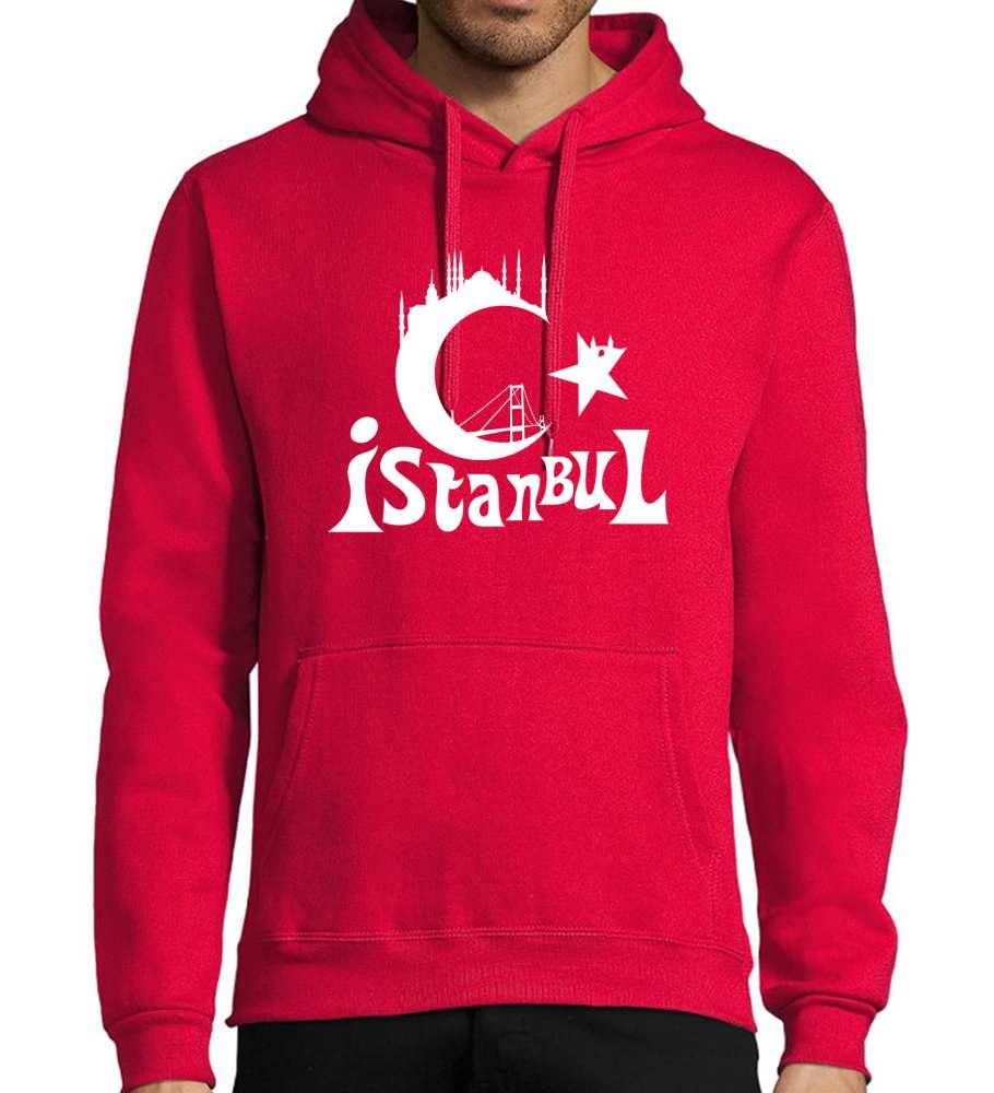 Istanbul Turcja męska bluza z kapturem, czerwony, 4XL