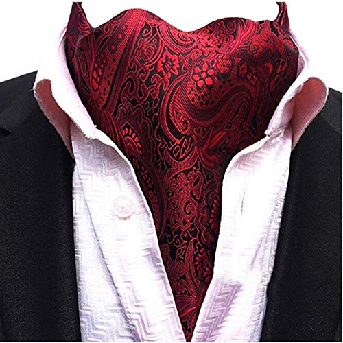 Scute Men's Cravat Jacquard Woven Silk Necktie Scarf Formal Ascot