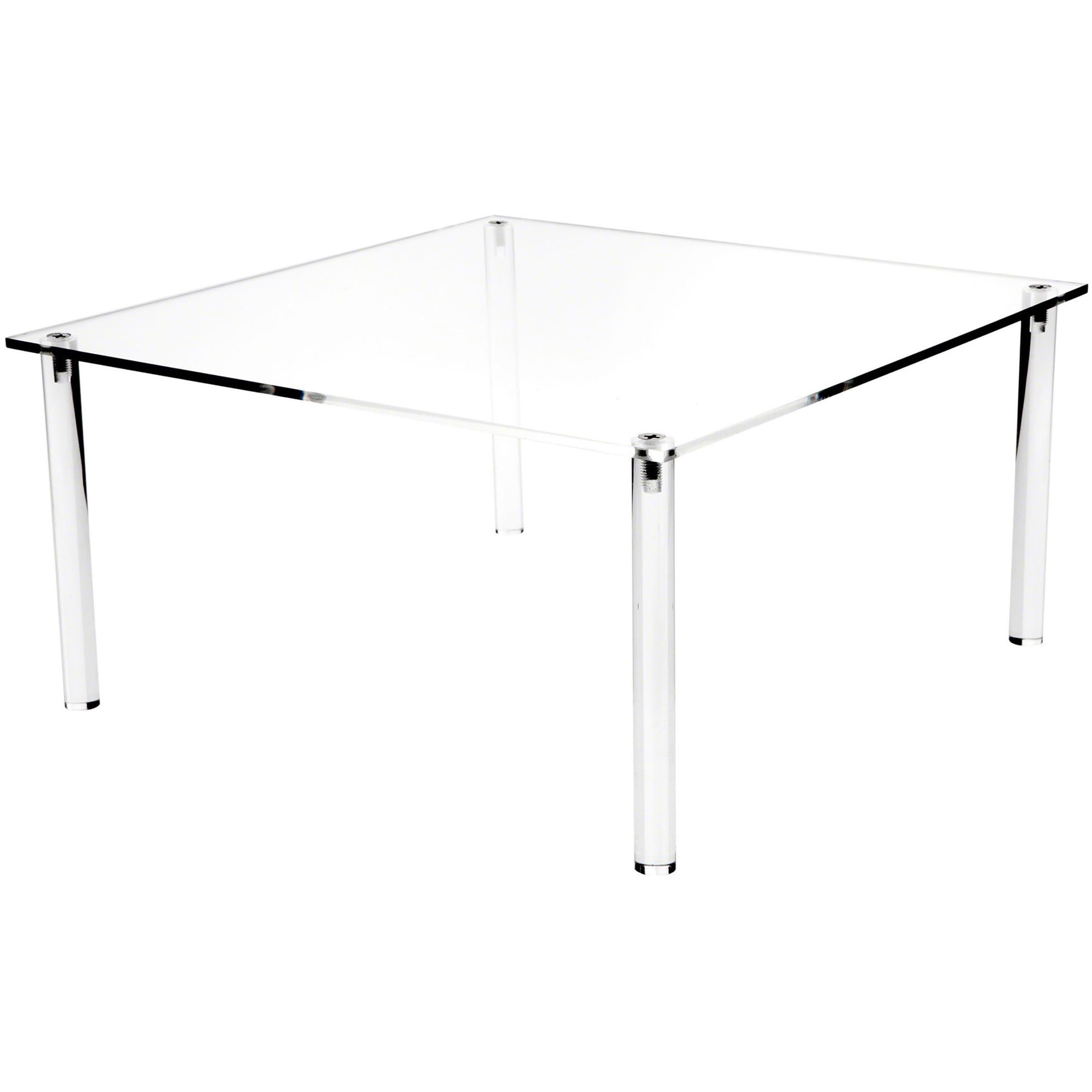 Plymor Clear Acrylic Square 4-Leg Display Riser, 8" H x 16" W x 16" D