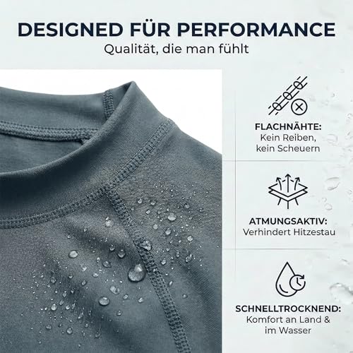 iQ-UV Herren UV Shirt Sonnenschutz Schwimmen Slim Fit iQ-Company Grau XL