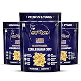 Evolve Kerala Banana Chips Healthy Snacks for Kids, Adults | Gluten-Free, Vegan, No Sugar or Colors, Vacuum Fried | Ideal for Weight Loss -100g Pack of 3
