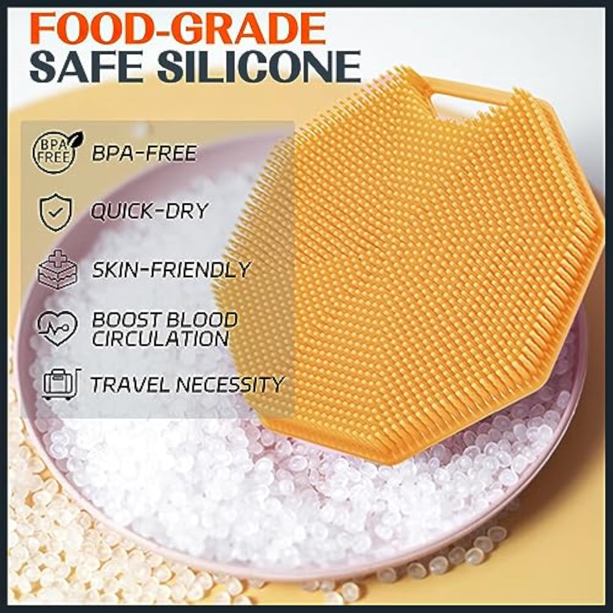 Silicone Body Scrubber, Multi-Function Exfoliating Tool