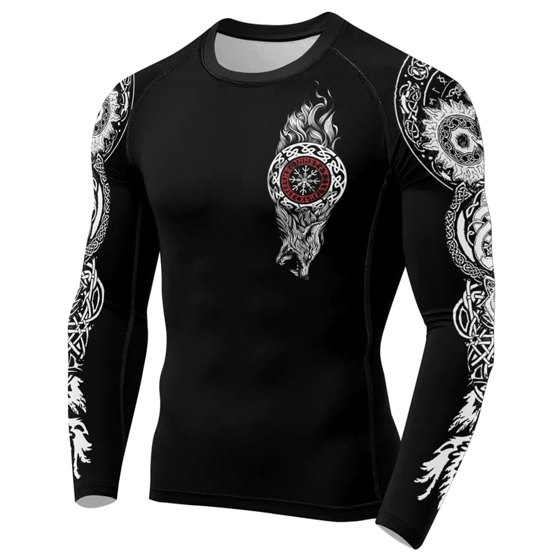 Viking Long Sleeve Baselayer Performance Compression Shirts MMA BJJ Jiu Jitsu Training Rash Guard2