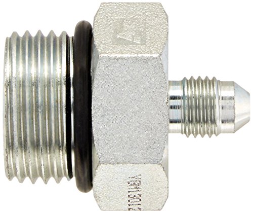 Image of Brennan Industries 6400-04-12-O Steel Straight Tube Fitting, 7 /16 inch-20 SAE x 1-1 /16 inch-12 SAE ORB Thread, 1 /4 inch Male JIC x 1 /4 inch Male O-Ring Boss