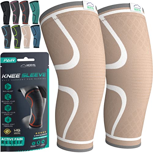 MODVEL 2 Stück Kniebandage Knie-Kompressionsbandage für Männer und Frauen Kniebandage zum Laufen medizinische Knieschoner für Meniskusriss, ACL, Arthritis, Gelenkschmerzen Linderung XL Cover