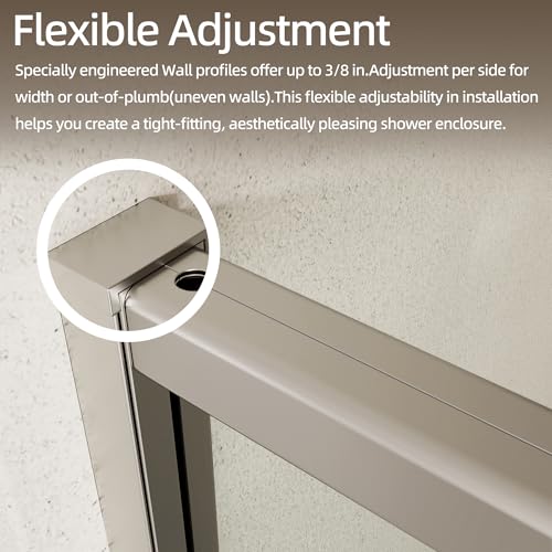 Image of Royal Guard 56-60 inch W x 71 inch H Pivot Swing Glass Shower Door,Chrome