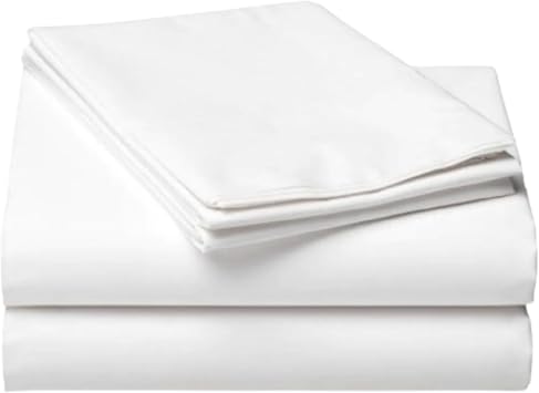 Kemp USA White Hospital Bedding Flat Sheet 70% Cotton 30% Polyester Breathable Medical Bed Sheet 180 Thread Count Durable Nursing Home, Salon & Hospital Use