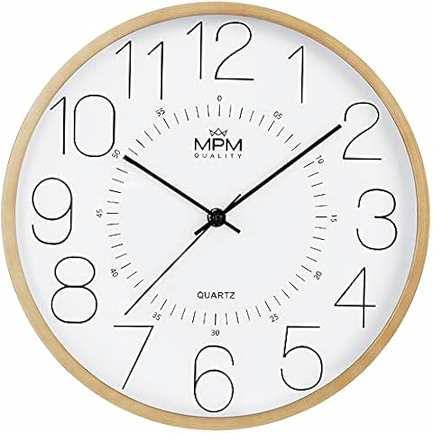 MPM Quality Holzimitation Wanduhr Cover