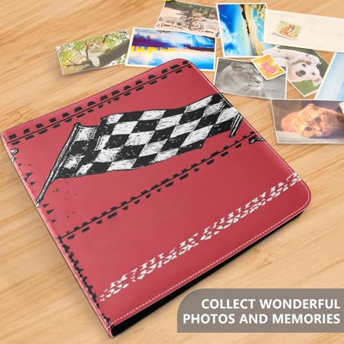 Álbum de fotos grande con diseño de bandera a cuadros, álbum de recortes autoadhesivo para fotos de 2x3, 4x6, 5x7 y 6x8 pulgadas, libro de fotos DIY para álbumes familiares, aniversarios, bebés y vacaciones miniatura 5