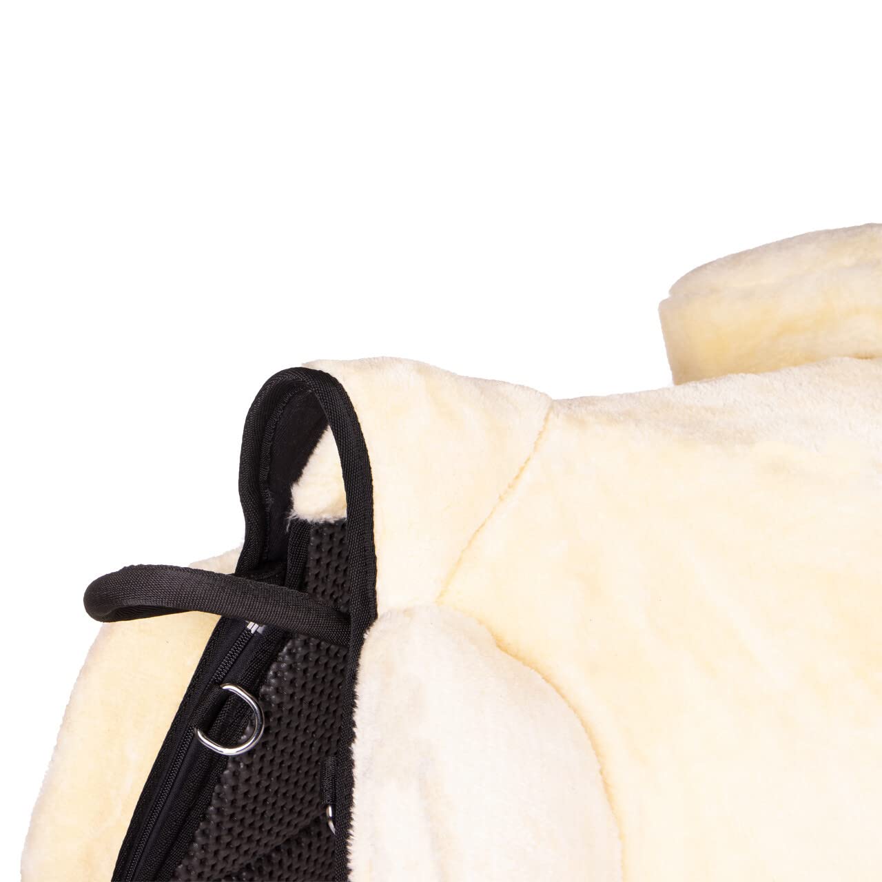 QHP - Almohadilla de equitación supersuave, color negro, suave (negro/crema, completo)