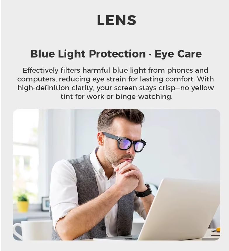 Image of Aeoss Smart AI Glasses with 8MP HD Camera, 1080P Video Recording, ChatGPT Voice Assistant, Live Translation & Object Recognition, ENC Noise Reduction, Bluetooth 5.3 Sunglasses (Photochromic)