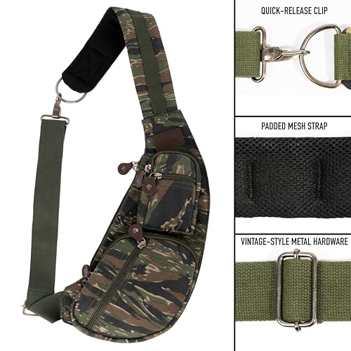 Rothco Vintage Canvas Crossbody Sling Bag – Compact Travel Shoulder Backpack 2L Storage4