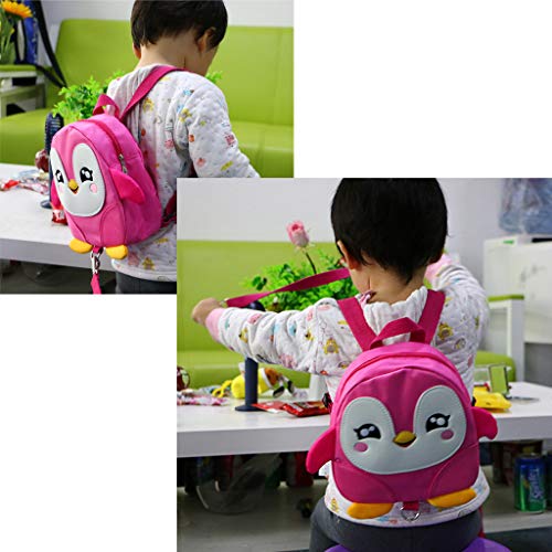 Hipiwe Baby Toddler Walking Safety Backpack Little Kid Anti-Lost Travel Bag Harness Reins Cute Penguin Toddler Bookbag Mini Backpacks With Safety Leash For Boys Girls 1-3 Years Old #TOP1