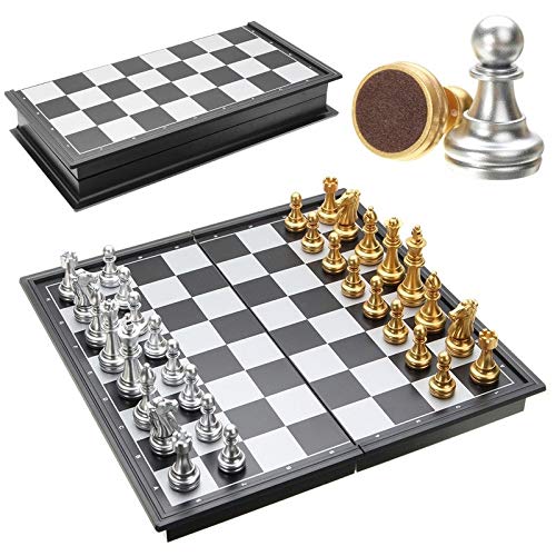 Jeu d'échecs portable en plastique pour jouer en voyage ou au parc