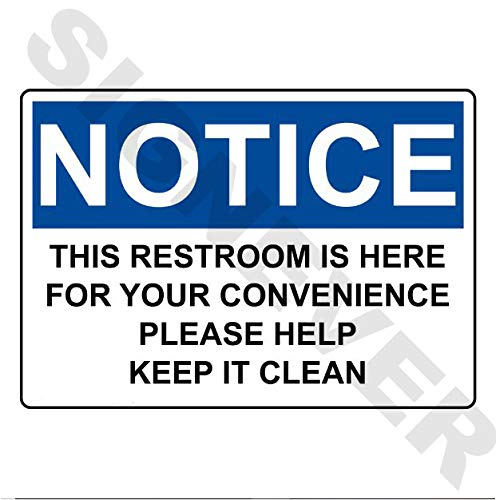 SIGN EVER This Restroom Keep It Clean Information Printed Sign Sticker for Office Home Medical College Clinic Business Hospital Bakery Commercial Multicolored Sign Stickers L x H 24.00 Cm 15.00 Cm