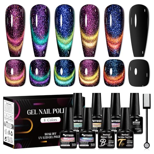 Kit de esmaltes gel MTSSII Cat Eye 9 piezas