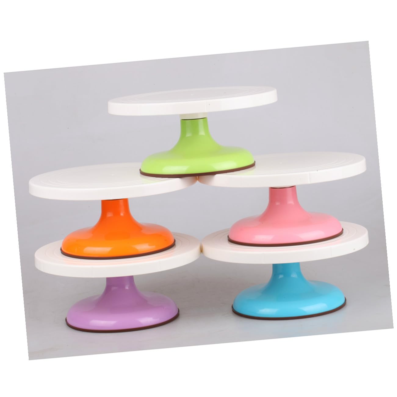 Plato Rotatorio para Tartas DIY Redondo, Manual, Plástico Rosa para Hornear