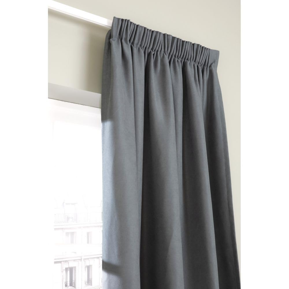 Moondream ThermActiv® Rideau Thermique Hiver+Été | Isolant Anti-Chaleur et Anti-Froid | Technologie Brevetée | Fabrication UE | Galon fronceur | Gris MC458 | 130L x 250H cm
