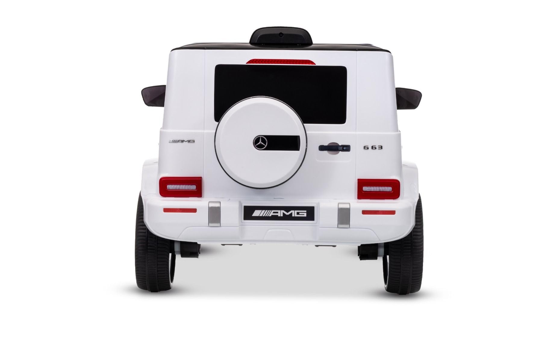 Macchina elettrica bambini Mercedes Classe G 2025, Bianco, Originale con Licenza, Batteria al Litio, auta elettrica per bambini 3-5 anni con telecomando 2.4 GHz, MP3/USB/Bluetooth