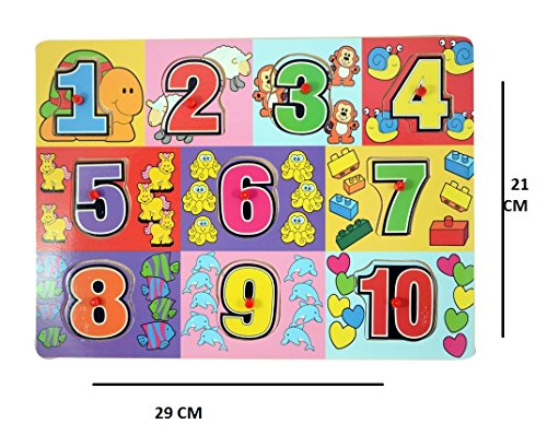 Image of 1 to 10 Numbers Premium Wooden Puzzle /Educational Toy with Knobs for Children